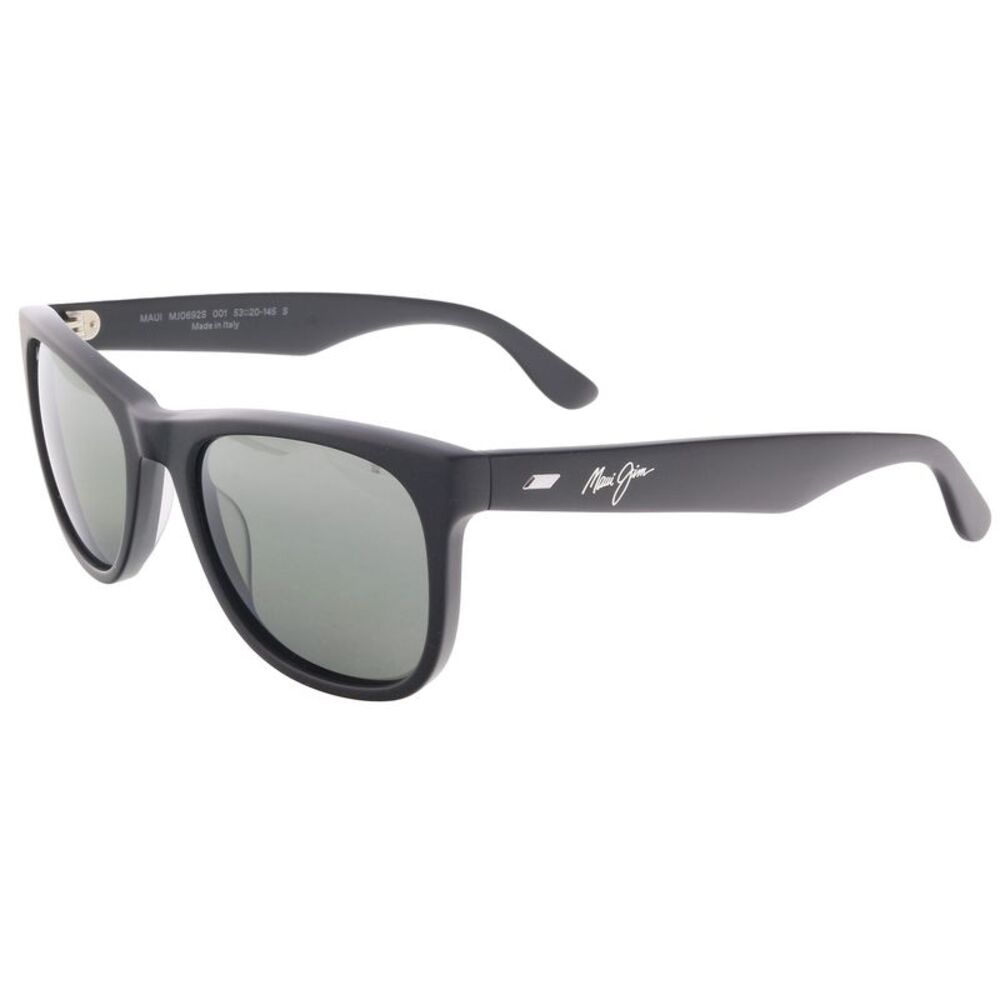 Maui Jim MJ0692S-001 Classic Matte Black Square Sunglasses Grey Polarized